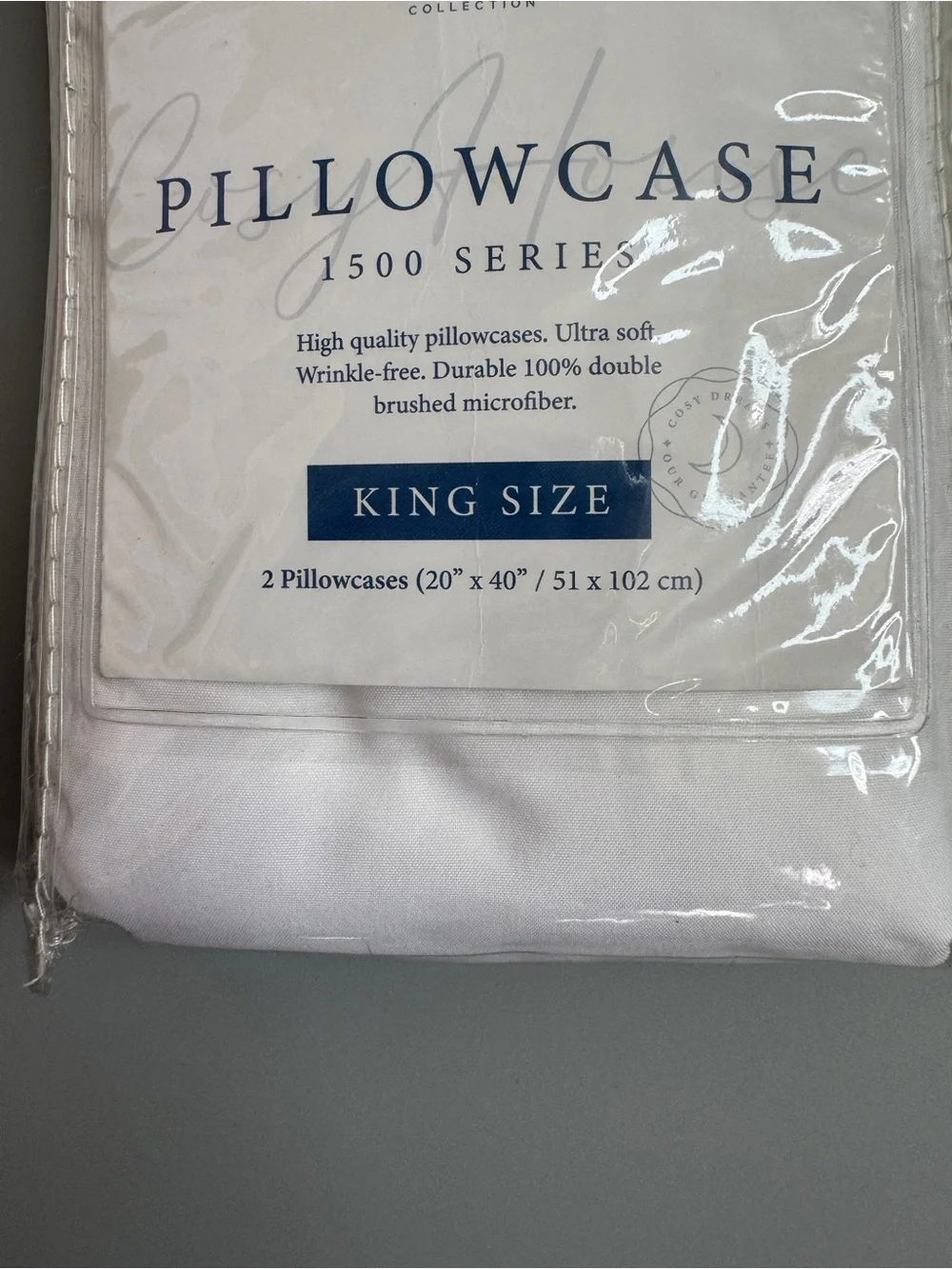 Cosy House White King Pillowcases - 1500 Series (2-Pack)
